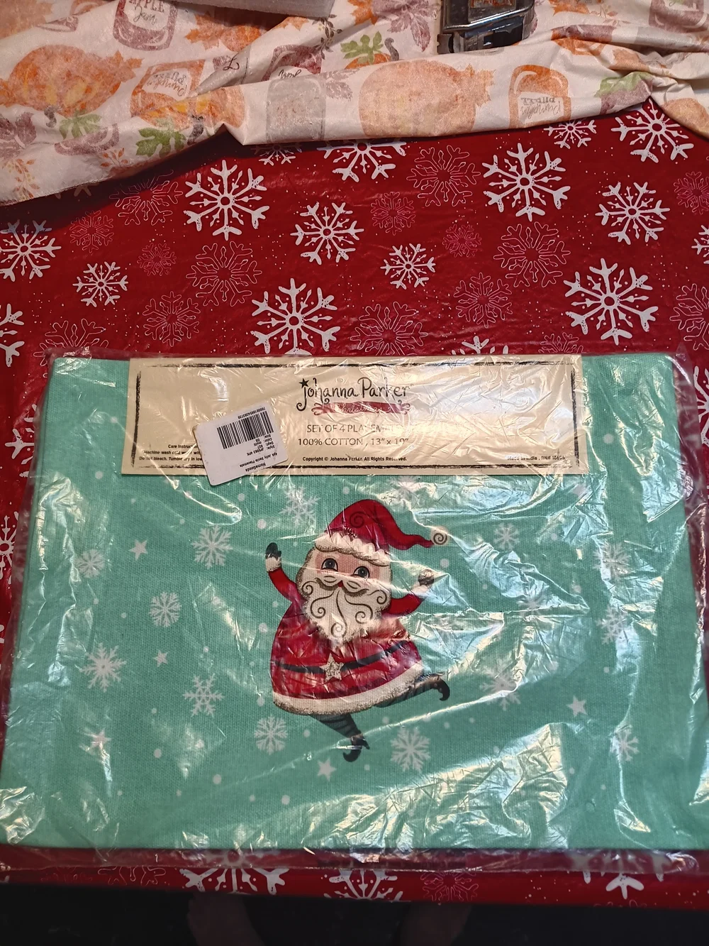 Parker Aqua Santa Cotton Placemats